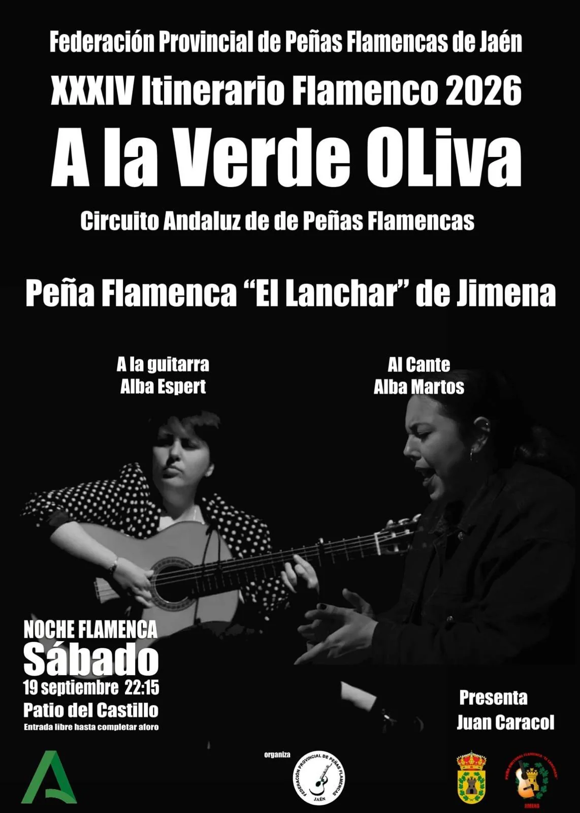 Segundo cartel del recital de Alba Martos y Alba Espert en Jimena
