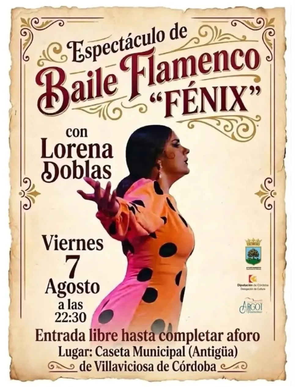 Cartel del espectáculo de baile flamenco FÉNIX con Lorena Doblas y Alba Espert