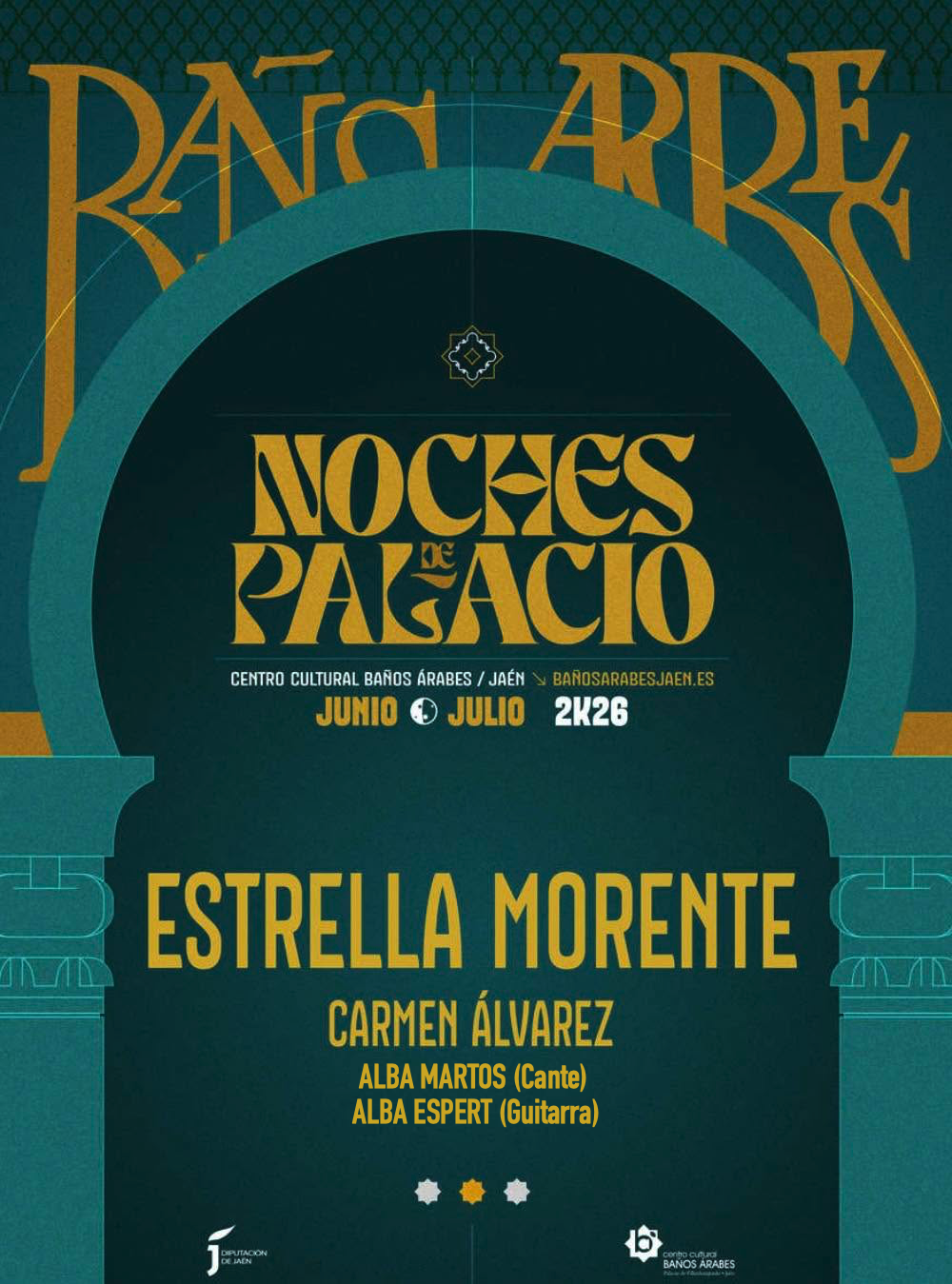Cartel de Noches de Palacio con Carmen Álvarez, Alba Martos y Alba Espert