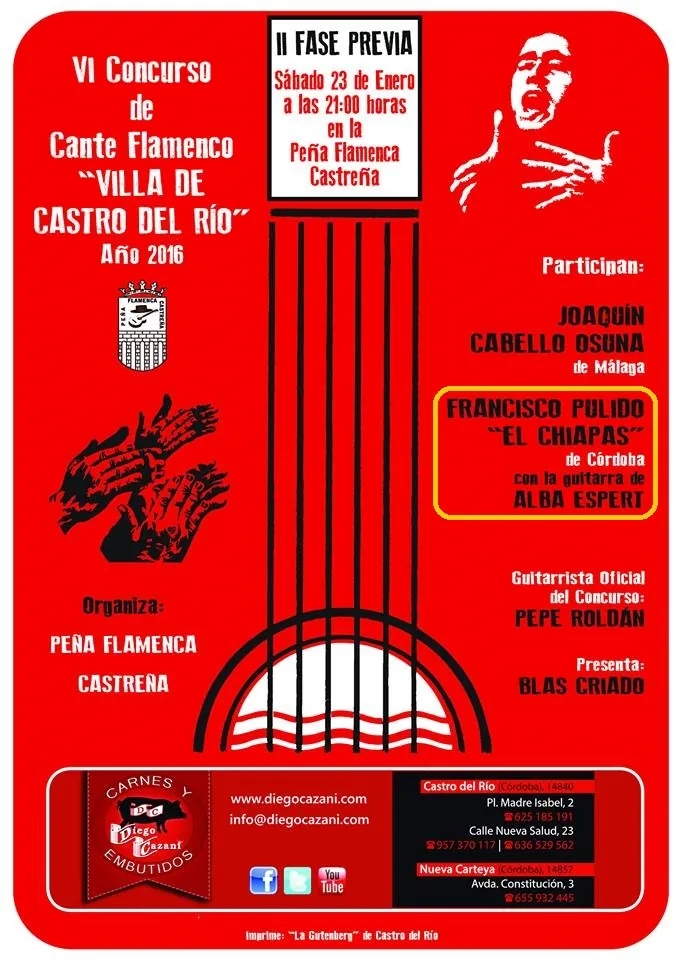 Cartel o imagen de Acompañamiento al cante de Francisco Pulido “El Chiapas”