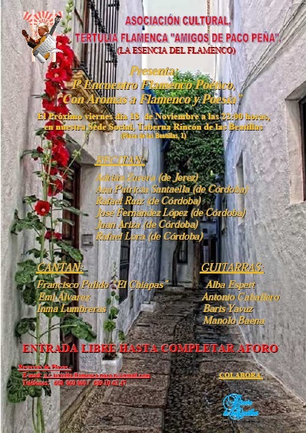Cartel o imagen de Actuación en el Primer Encuentro Poético "Con Aromas a Flamenco y Poesía"
