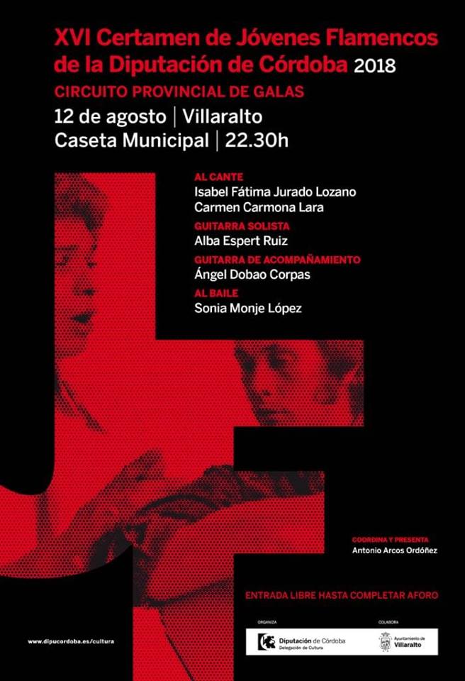 Cartel o imagen de XVI Certamen de Jóvenes Flamencos de la Diputación de Córdoba 2018 - Gala en Villaralto