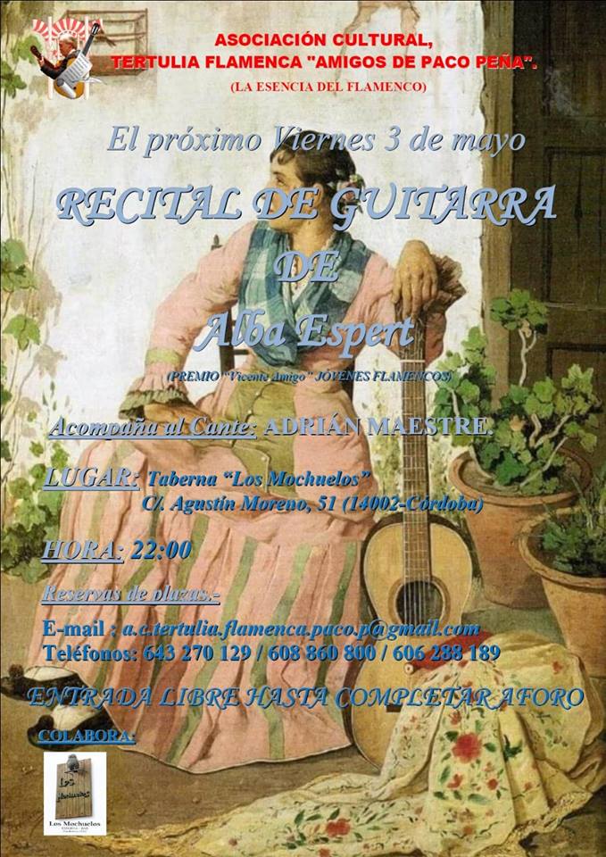 Cartel o imagen de Recital de Guitarra de Alba Espert, con el acompañamiento al cante de Adrián Maestre,