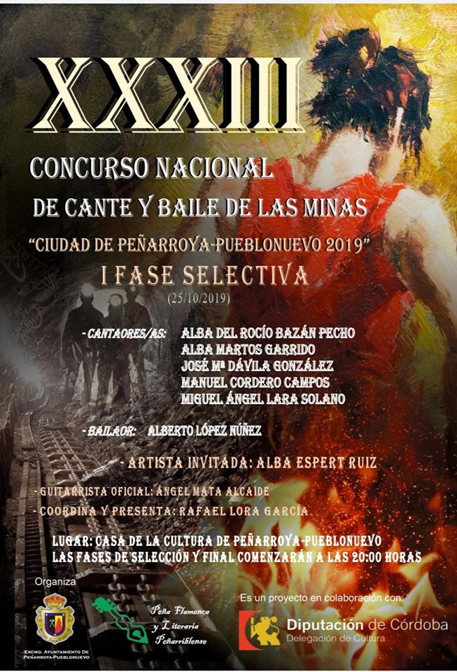 Cartel o imagen de XXIII Concurso Nacional de Cante y Baile de las Minas "Ciudad de Peñarroya-Pueblonuevo 2019"