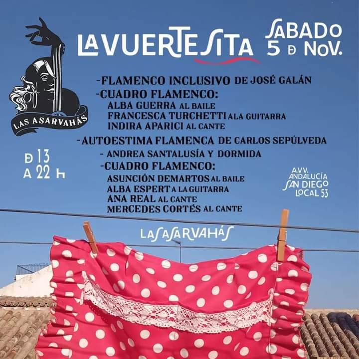 Cartel o imagen de Espectáculo Flamenco "La Vuertesita" · Asunción Demartos al baile, Alba Espert a la guitarra, Ana Real y Mercedes Cortés al cante
