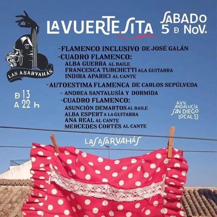 Cartel o imagen de Espectáculo Flamenco "La Vuertesita" · Asunción Demartos al baile, Alba Espert a la guitarra, Ana Real y Mercedes Cortés al cante