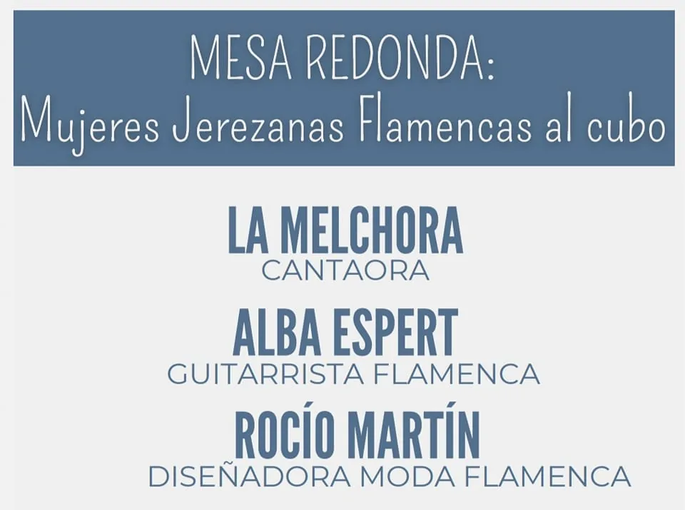 Cartel o imagen de Mujeres Jerezanas Flamencas al cubo · Mesa redonda y actuación con motivo del Día Internacional de la Mujer