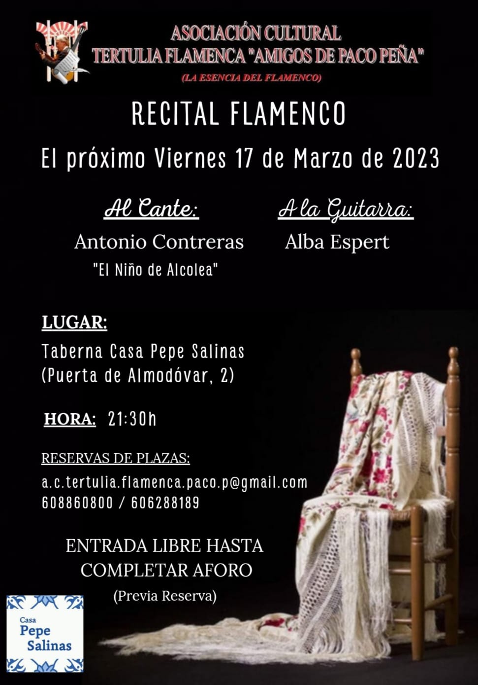 Cartel o imagen de Recital Flamenco: Alba Espert a la guitarra y Antonio Contreras "El Niño de Alcolea" al cante