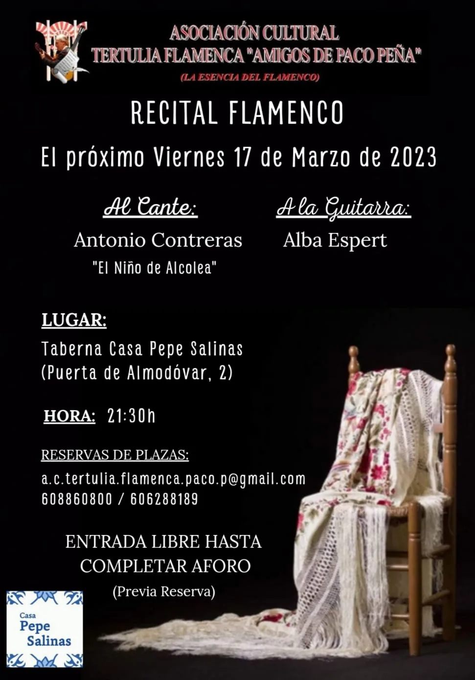 Cartel o imagen de Recital Flamenco: Alba Espert a la guitarra y Antonio Contreras "El Niño de Alcolea" al cante