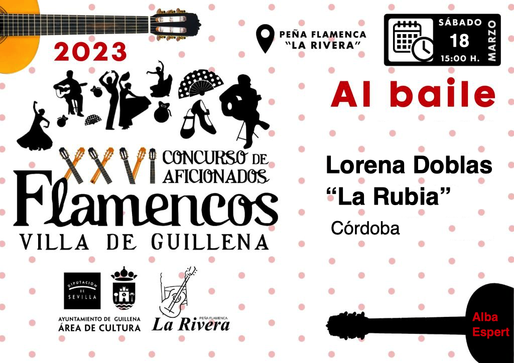 Cartel o imagen de XXVI Concurso de Aficionados Flamencos "Villa de Guillena" · Acompañando el baile de Lorena Doblas "La Rubia"