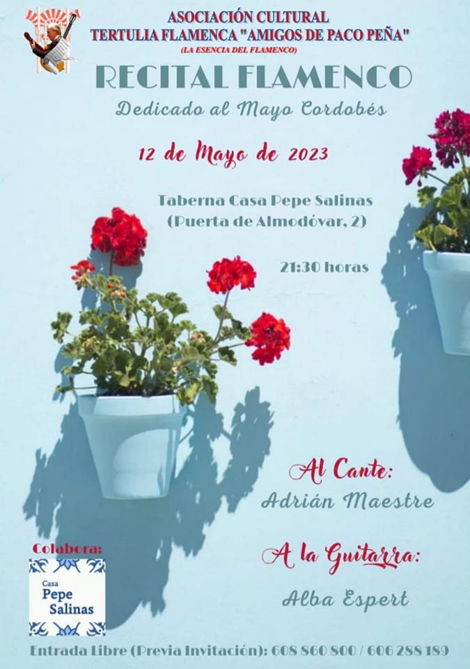 Cartel o imagen de Recital Flamenco · Acompañando el cante de Adrián Maestre