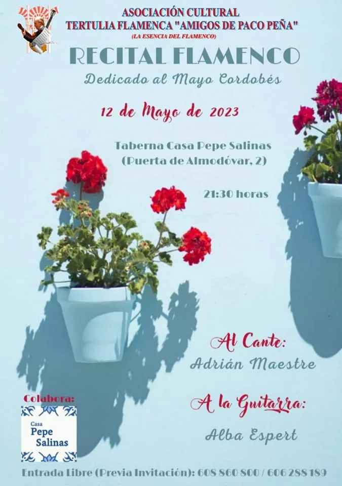 Cartel o imagen de Recital Flamenco · Acompañando el cante de Adrián Maestre