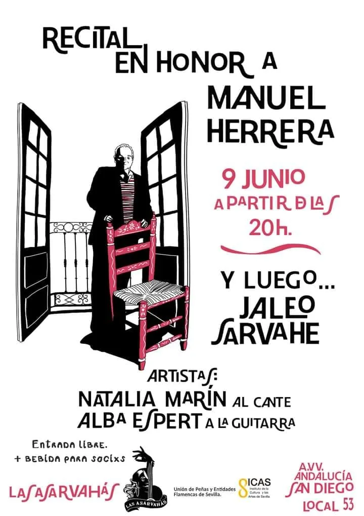 Cartel o imagen de Recital en Honor a Manuel Herrera · Acompañando el cante de Natalia Marín