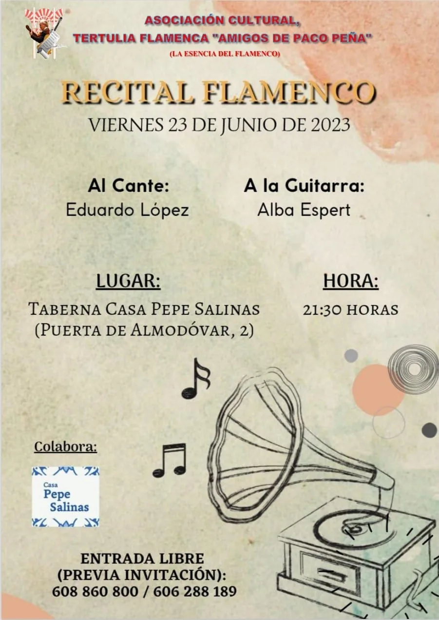 Cartel o imagen de Recital Flamenco · Acompañando el cante de Eduardo López
