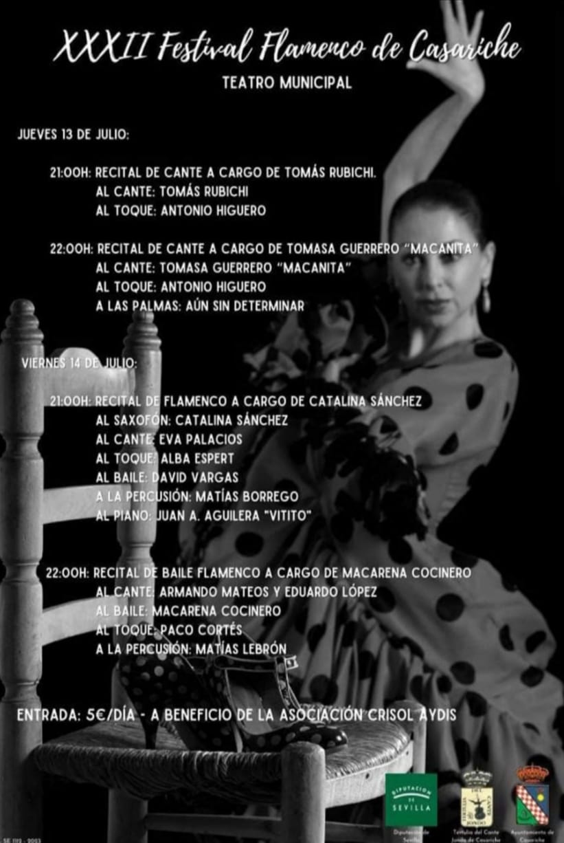 Cartel o imagen de XXXII Festival Flamenco de Casariche · Acompañando al saxo de Catalina Sánchez