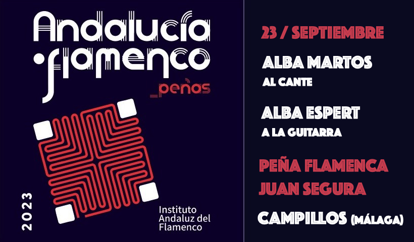Cartel o imagen de Andalucía.flamenco - Circuito Andaluz de Peñas · Acompañando el cante de Alba Martos