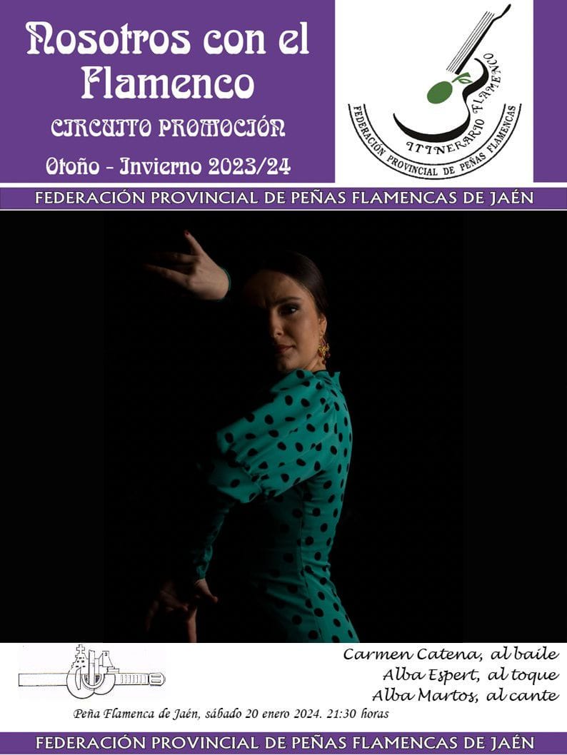 Cartel o imagen de Nosotros con el Flamenco · Circuito Promoción 2023/24 · Carmen Catena, Alba Espert y Alba Martos