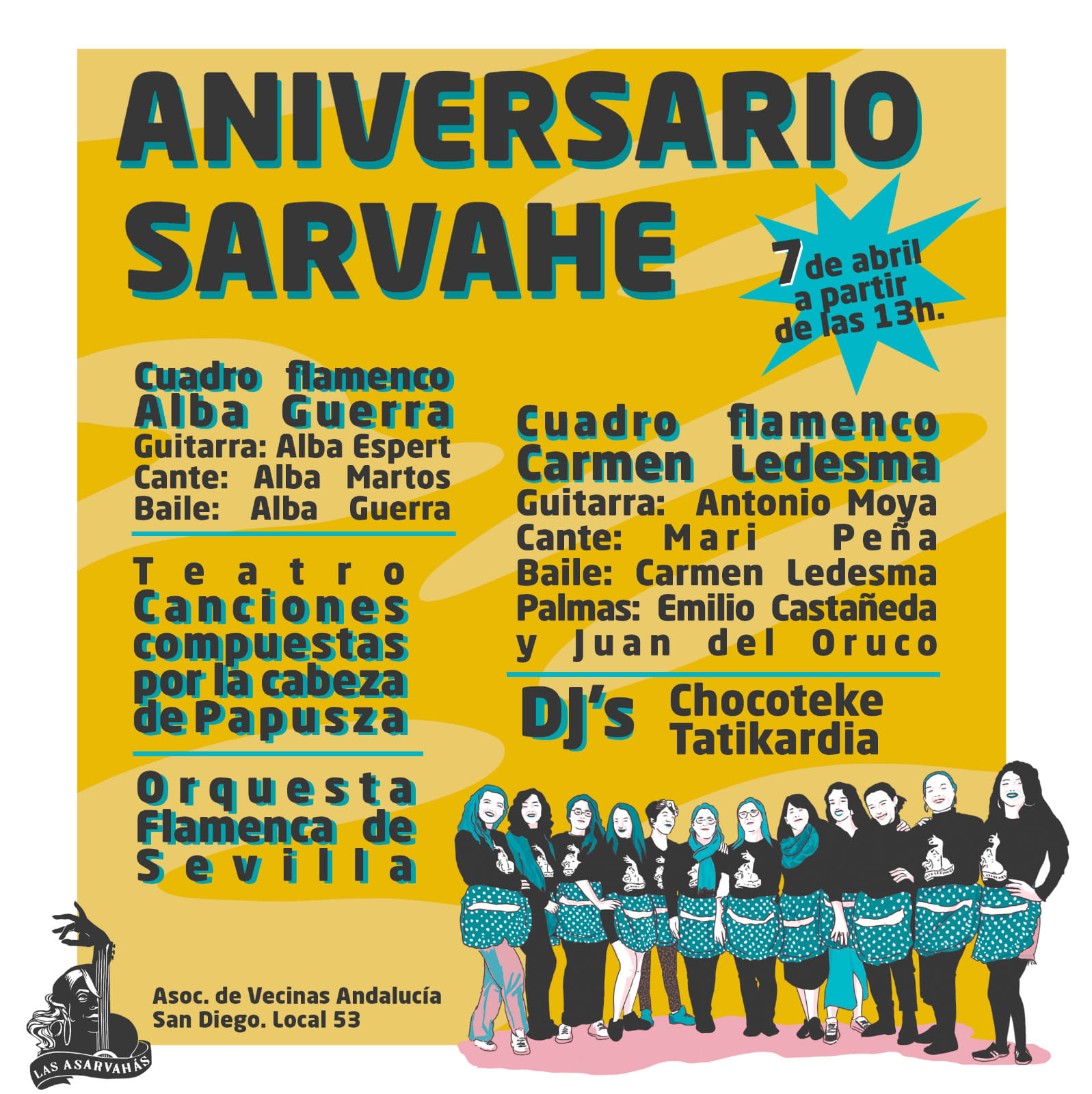 Cartel o imagen de Aniversario Sarvahe · Acompañando el cante de Alba Martos y el baile de Alba Guerra