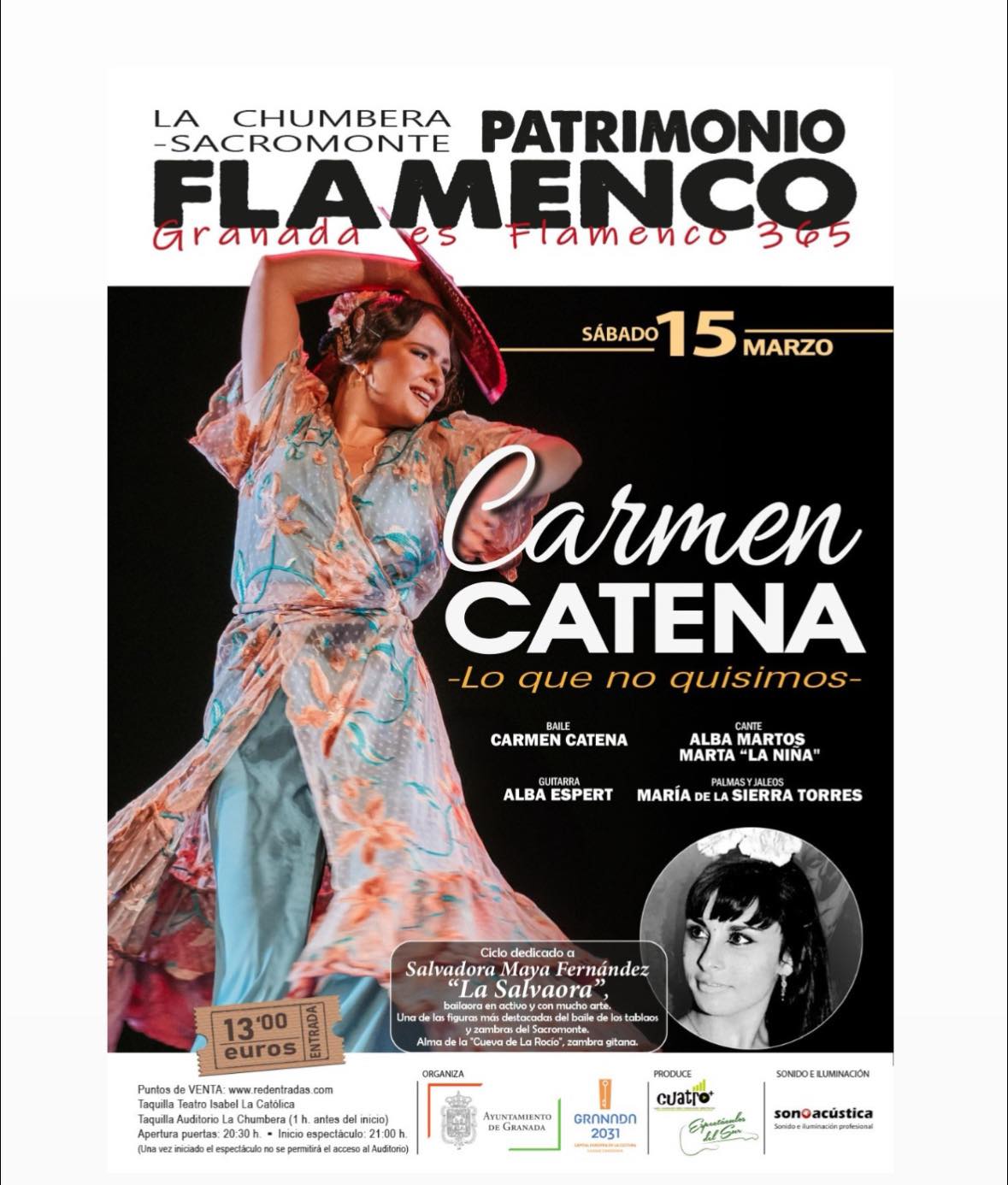 Cartel o imagen de Espectáculo "Lo que no quisimos" de Carmen Catena · Dirección musical y guitarra: Alba Espert