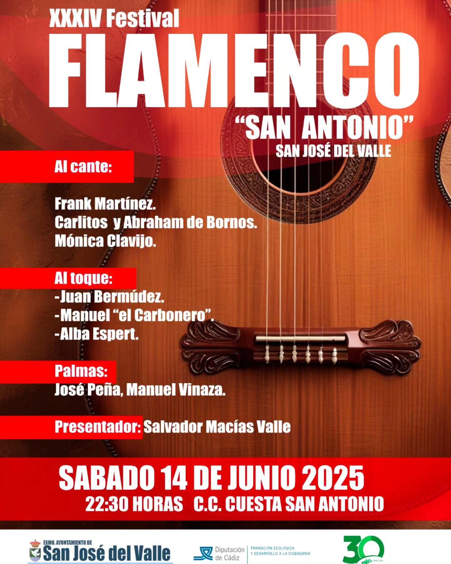 Cartel o imagen de XXXIV Festival Flamenco "San Antonio" · Acompañando el cante de Mónica Clavijo