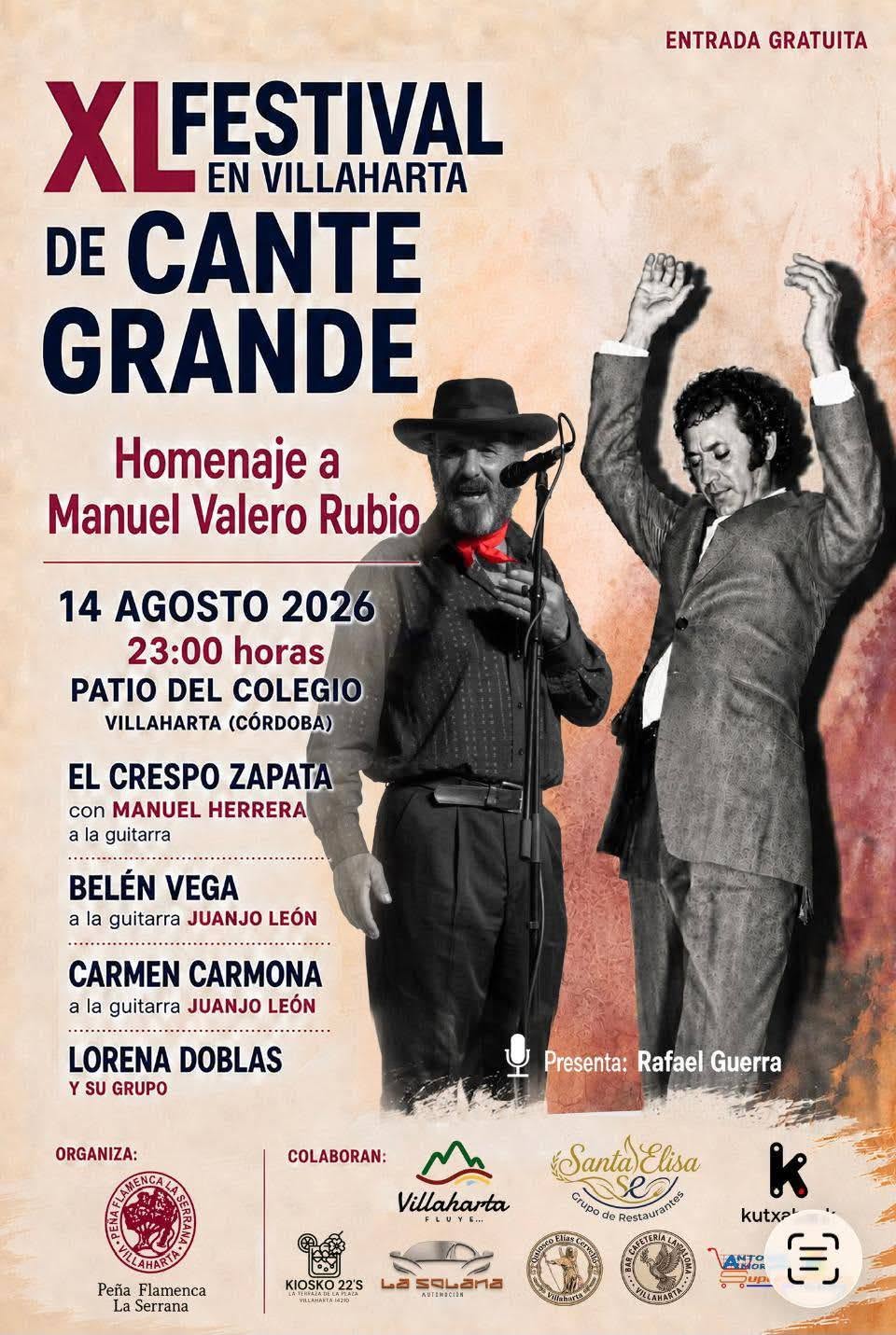 Cartel del XL Festival de Cante Grande de Villaharta